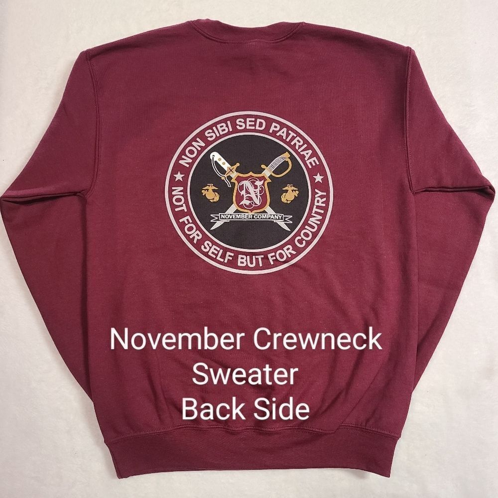 4th Battalion November Company Logo Burgundy Crewneck Sweater